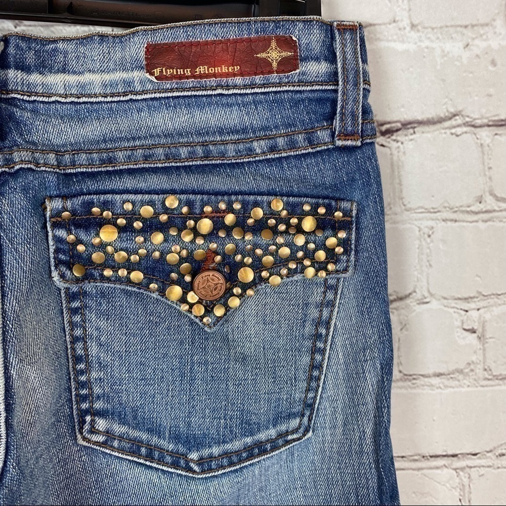 Flying Monkey Boot Cut Jeans with Stud pockets Sz3 - Picture 3 of 4